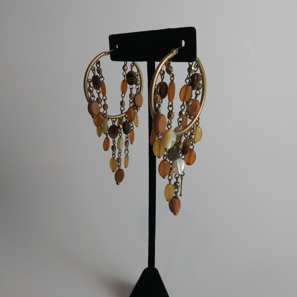 Gold tone hoop earrings